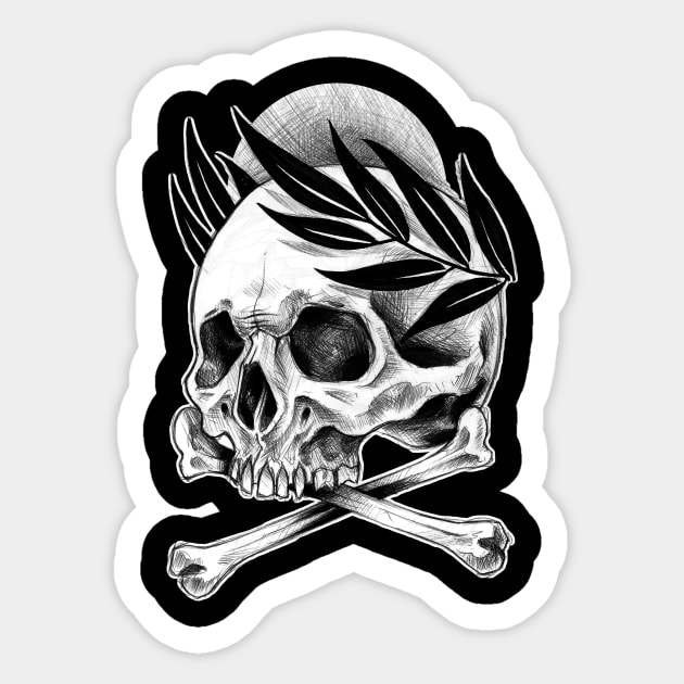 Crowned Skull Sticker by IrisTB